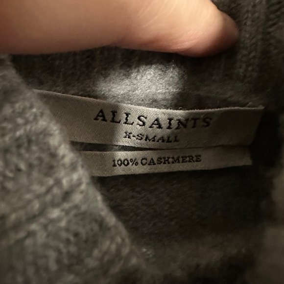 All Saints Women's Cashmere Turtleneck Sweater Gray 100% Cashmere Size XS - Picture 5 of 8